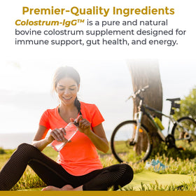Colostrum bovin Premier Research Labs sur fond blanc