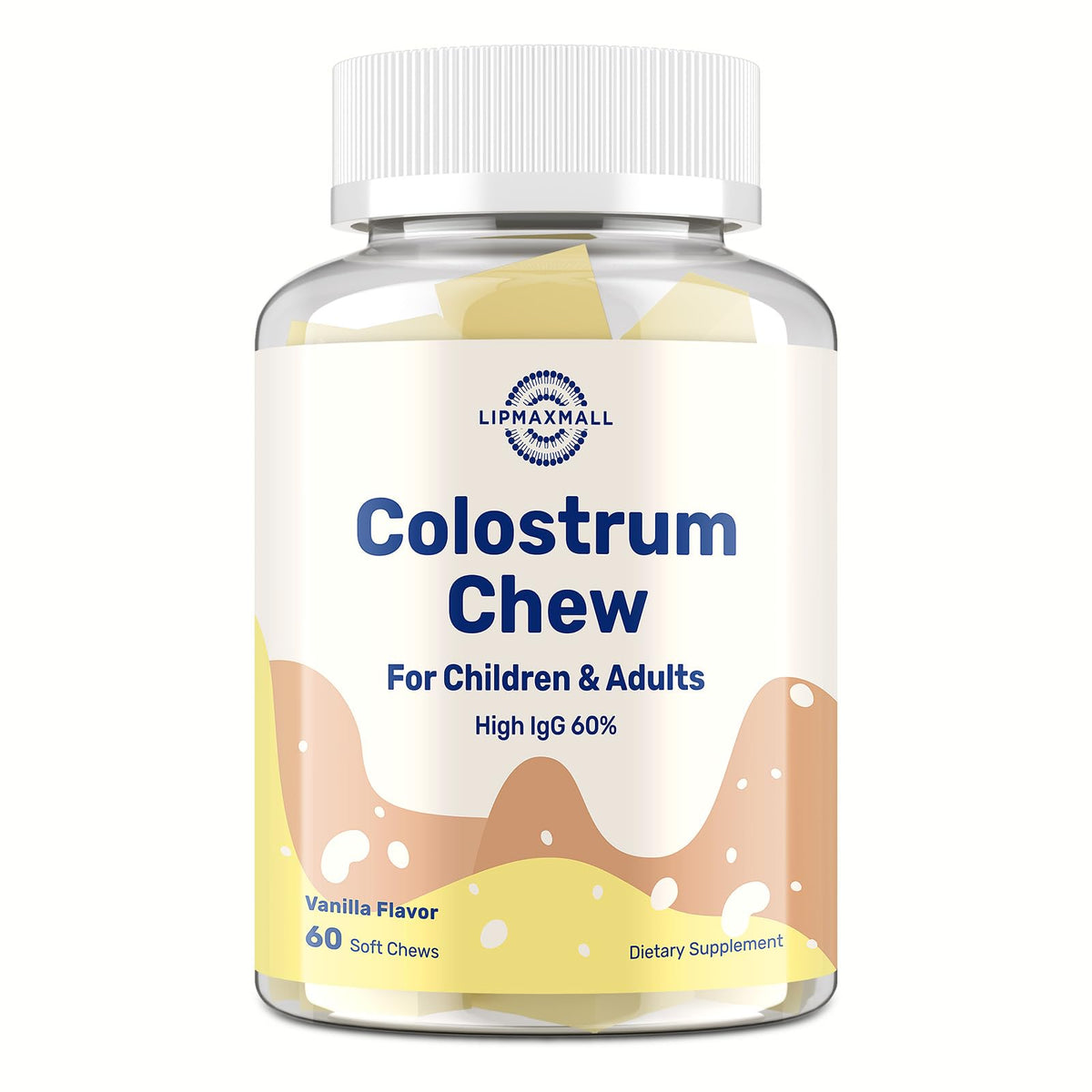 Colostrum Chews lipmaxmall 60 Soft Chews goût vanille