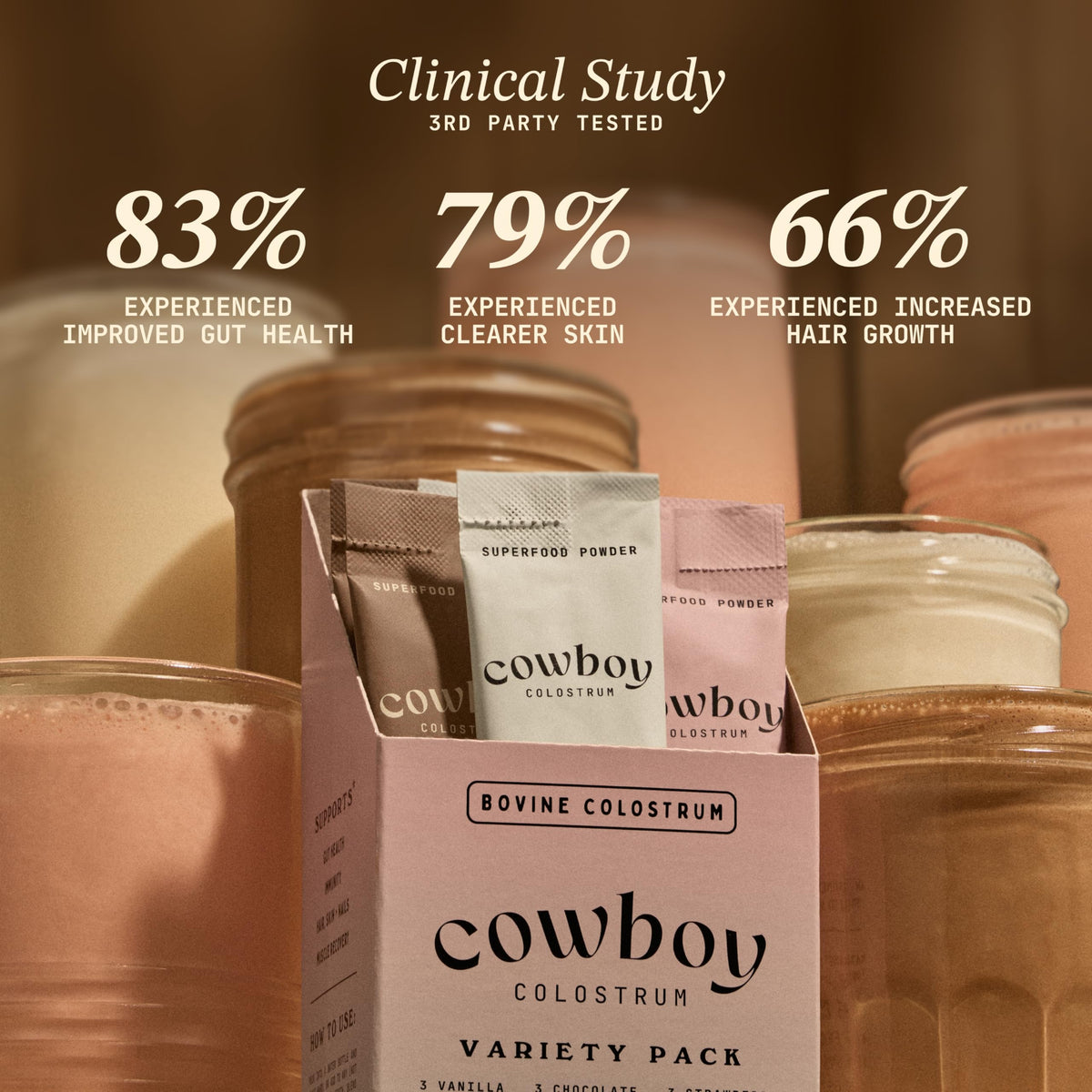Colostrum COWBOY COLOSTRUM en poudre dans un shaker