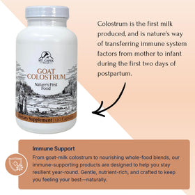 Colostrum de Chèvre Mt. Capra, capsules dans une main
