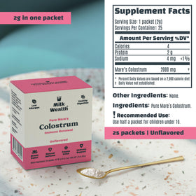 Colostrum de jument Milk Wealth en utilisation