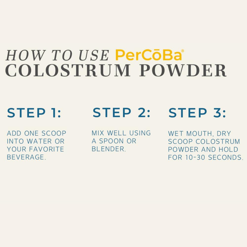 Colostrum en poudre PERCOBA 322g dans un verre d'eau