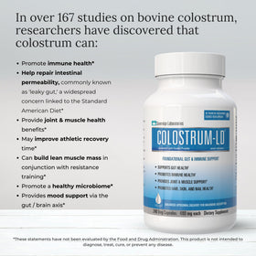 Colostrum-LD Capsules Liposomales 240 unités ouvertes montrant les capsules