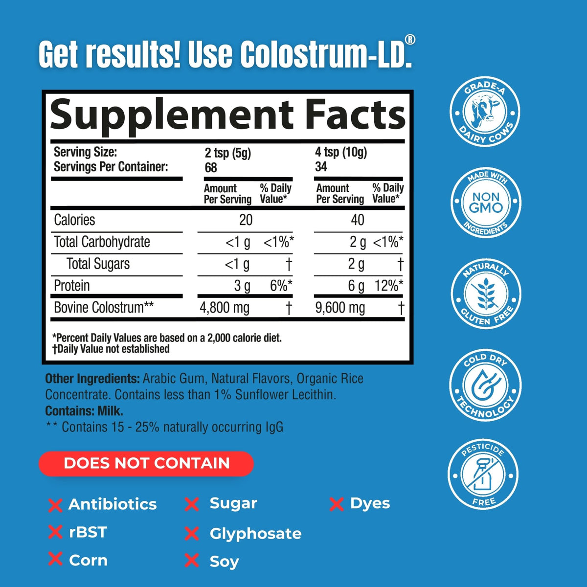 Colostrum-LD Poudre de Colostrum Liposomal 12oz Vanille en utilisation