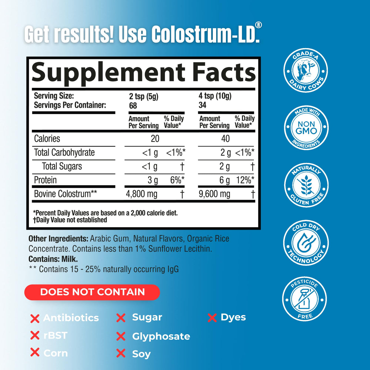 Colostrum-LD Poudre Liposomale 340g emballage