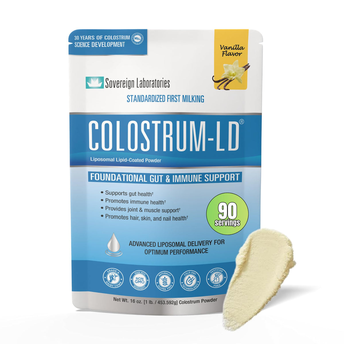 Colostrum-LD Poudre Vanille Naturelle 453g vue de face