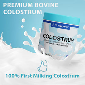 Colostrum™ Premium Poudre Nutragenis 91g emballage et étiquette