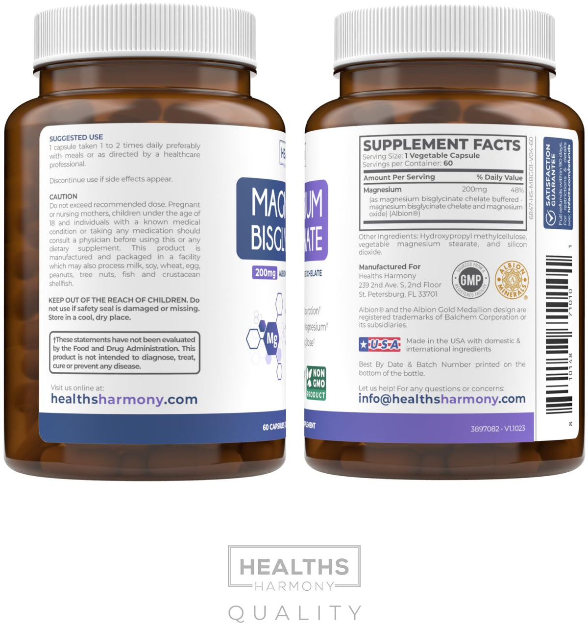 Comparaison des capsules de magnésium bisglycinate Healths Harmony avec d'autres compléments