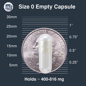 Comparaison des capsules vides taille 0 avec d'autres tailles