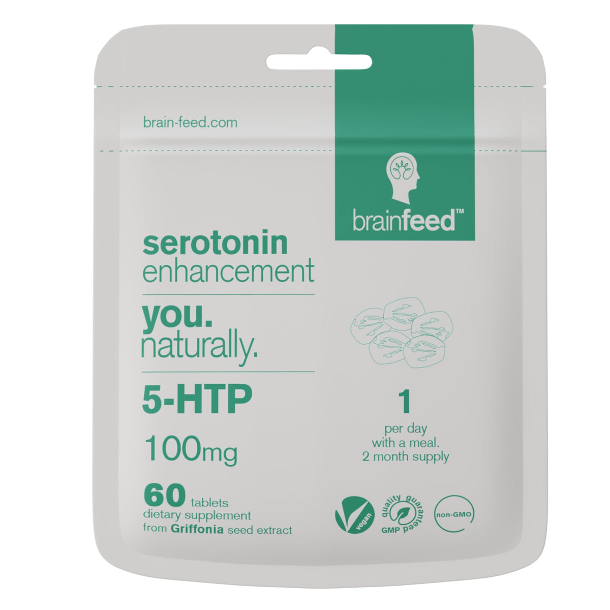 Complément alimentaire 5-HTP 100mg brain feed vue de face
