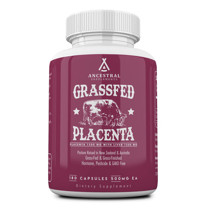 Complément alimentaire à la placentation de bœuf Ancestral Supplements, vue avant