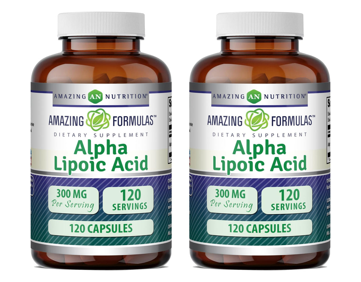 Complément alimentaire Acide Alpha-Lipoïque 300 mg Amazing Nutrition devant