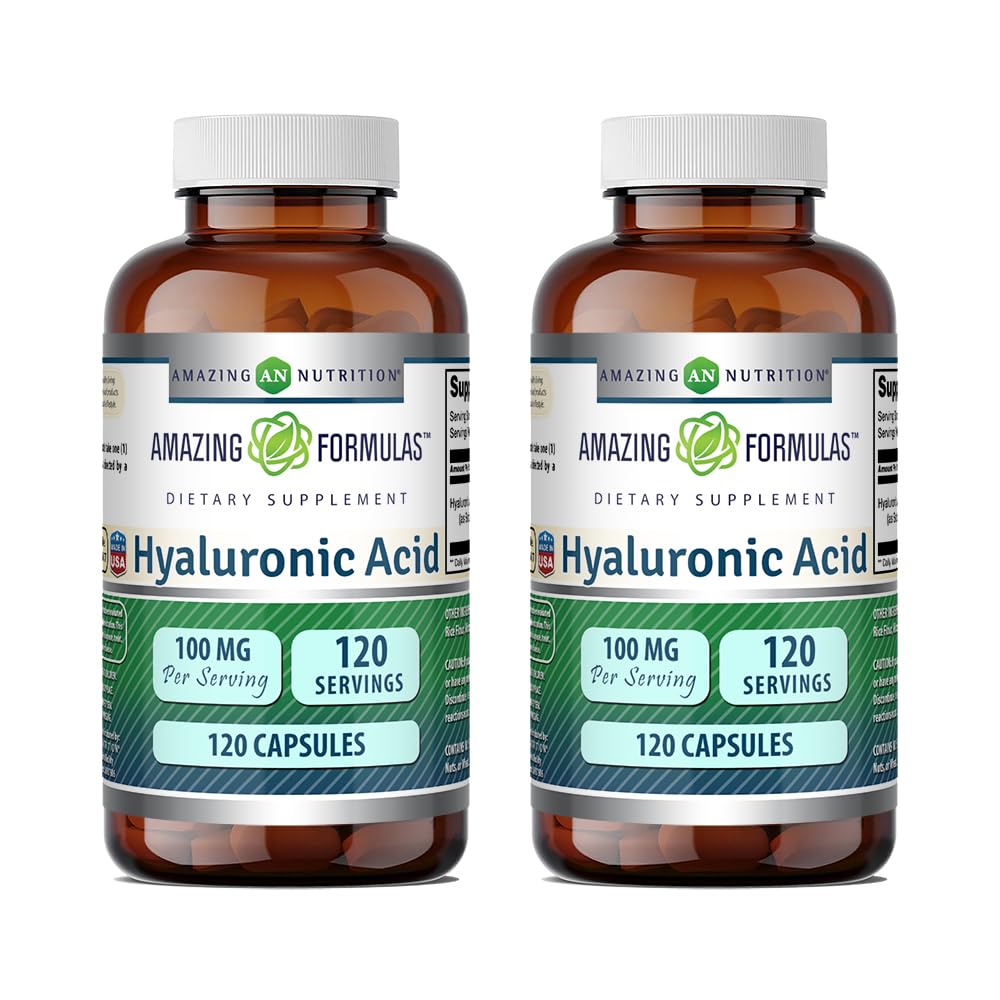 Complément Alimentaire Acide Hyaluronique 100 mg Amazing Nutrition, vue de face