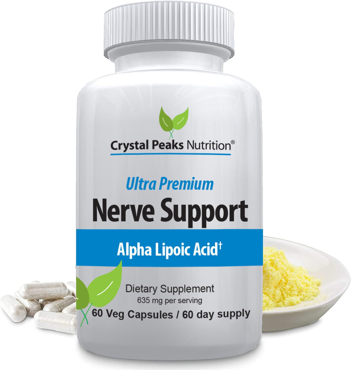 Complément alimentaire ALA 600mg de CRYSTAL PEAKS NUTRITION, vue avant