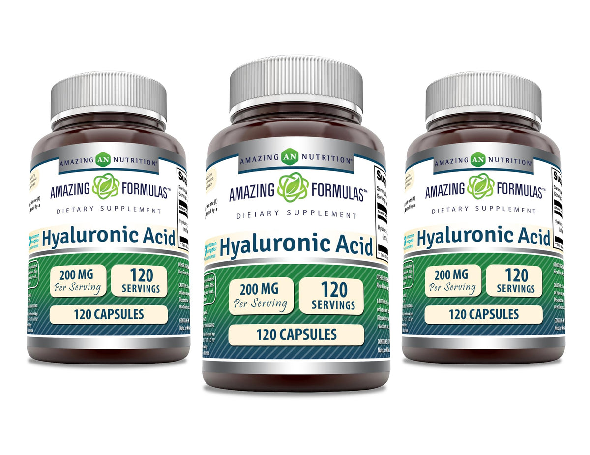 Complément alimentaire Amazing Nutrition acide hyaluronique 200 mg, vue avant