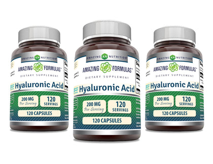 Complément alimentaire Amazing Nutrition acide hyaluronique 200 mg, vue avant