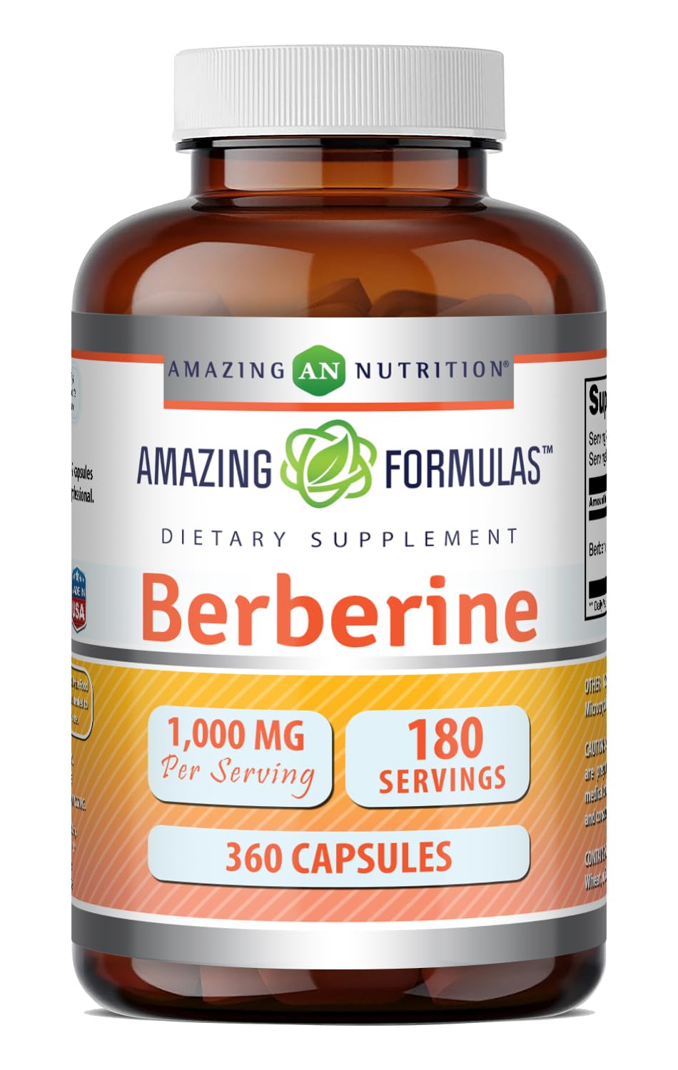 Complément alimentaire Amazing Nutrition Berbérine 1000mg flacon avant