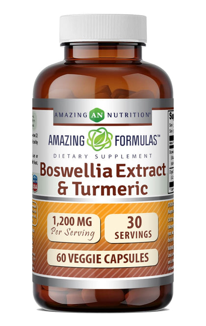 Complément alimentaire Amazing Nutrition Boswellia et Curcuma 1200 Mg, vue avant