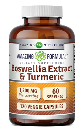 Complément alimentaire Amazing Nutrition Boswellia et Curcuma 1200 mg capsules végétales