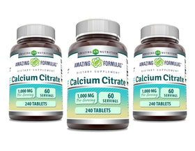 Complément alimentaire Amazing Nutrition Calcium Citrate 1000 Mg, 240 comprimés, vue de face
