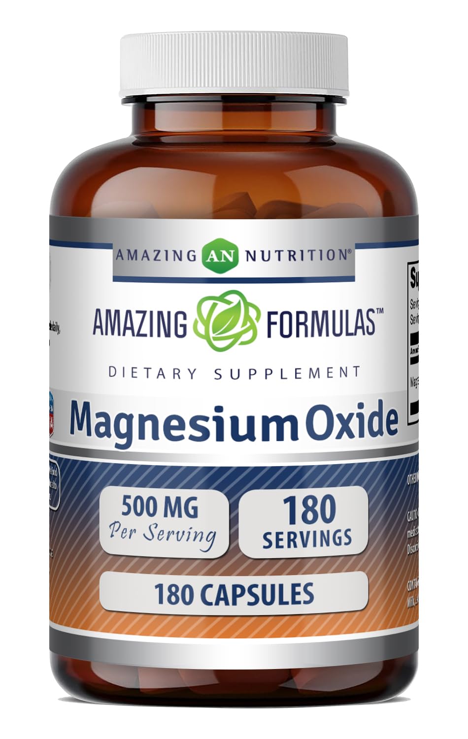 Complément alimentaire Amazing Nutrition Magnésium 500 mg 180 capsules avant