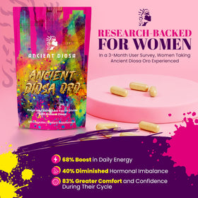 Complément alimentaire ANCIENT DIOSA avec capsules ouvertes