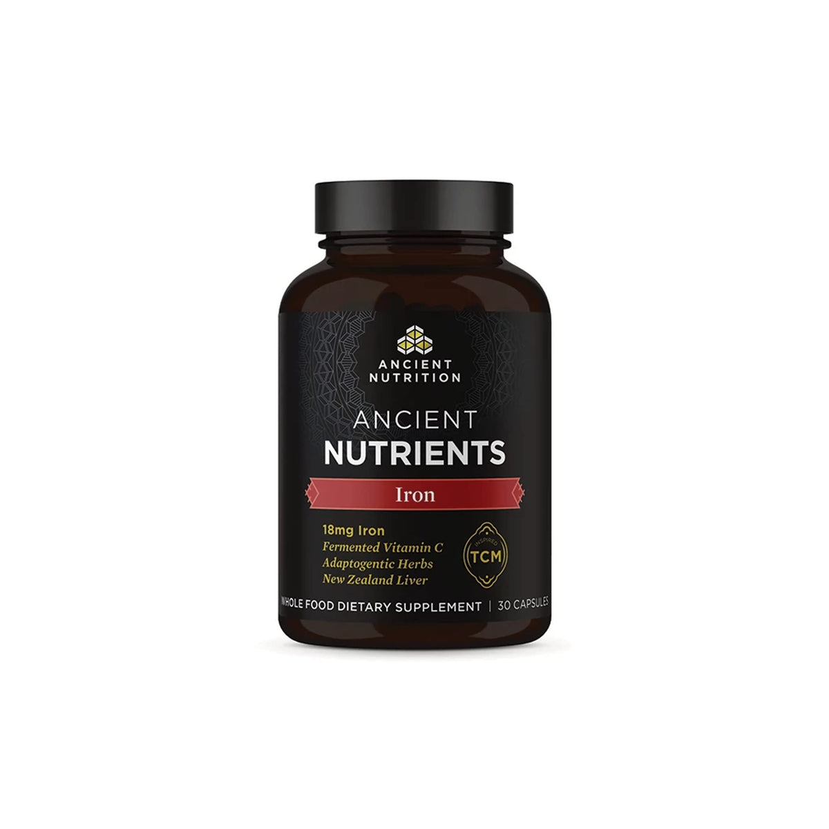 Complément alimentaire Ancient Nutrition Fer 18 mg en capsules, vue de face