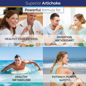 Complément alimentaire Artichaut 600 mg, capsules sur une table