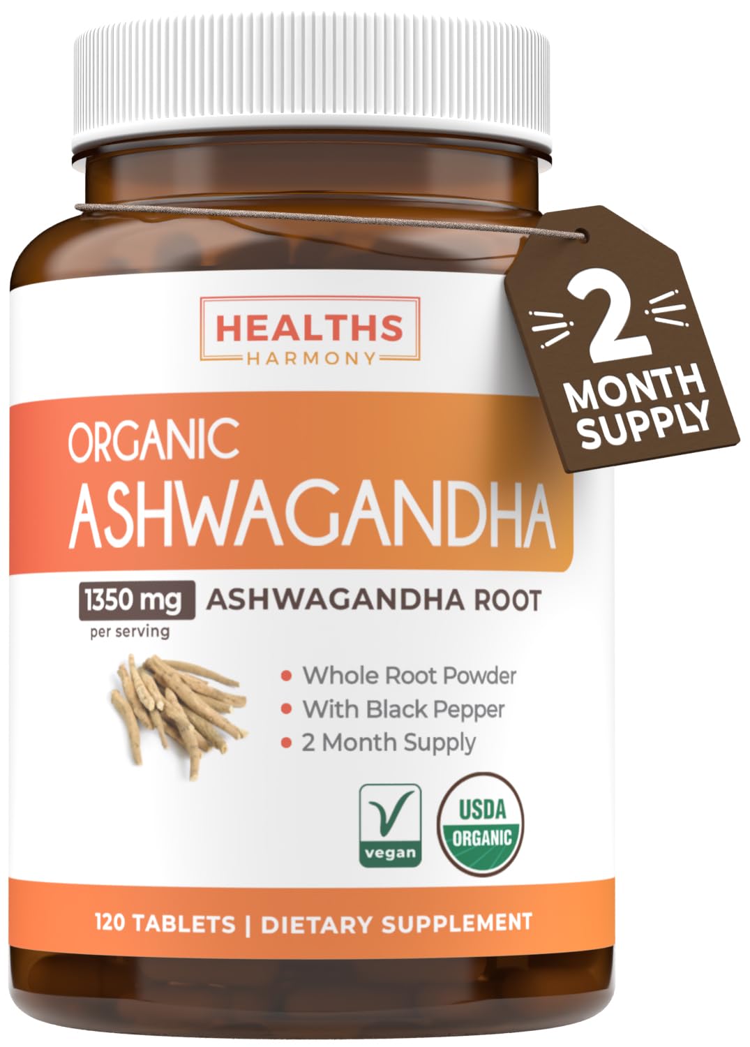 Complément alimentaire Ashwagandha Healths Harmony 120 capsules