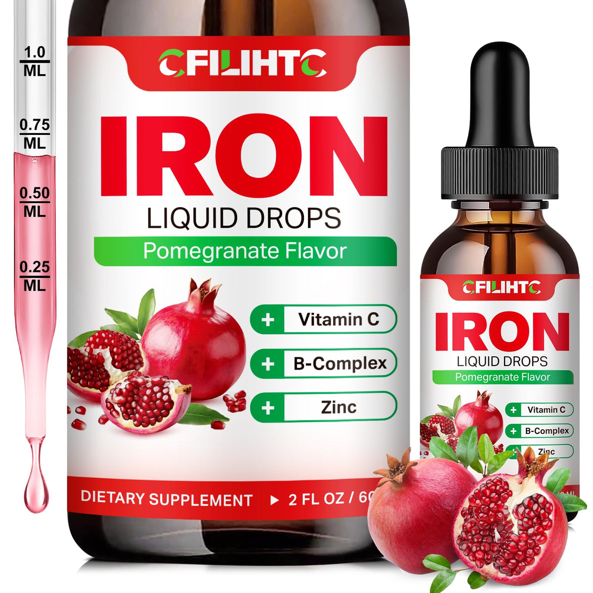 Complément alimentaire au fer liquide CFILIHTC 60 ml vue de face