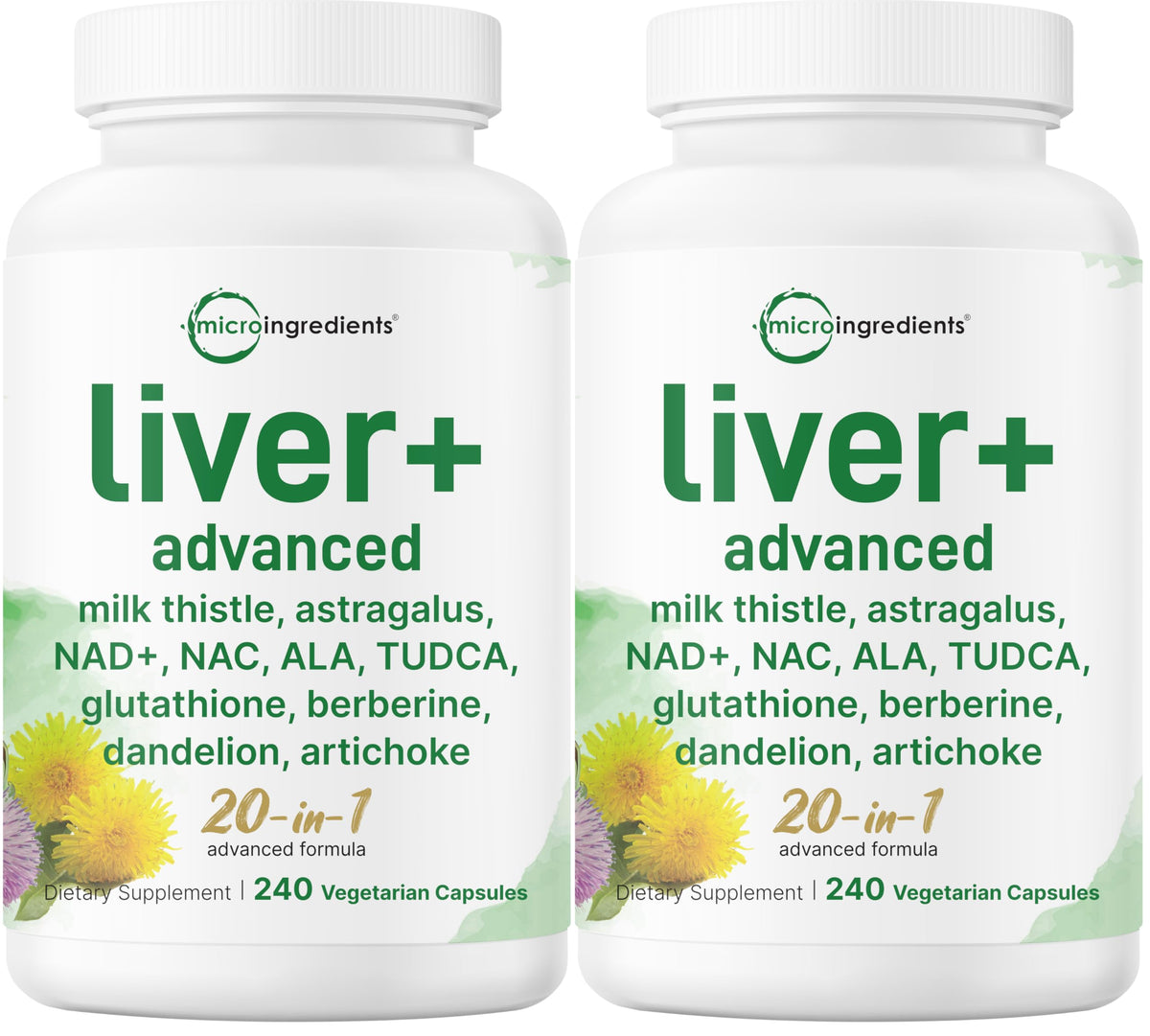 Complément Alimentaire Avancé Foie Micro Ingredients 480 Capsules Végétales vue de face