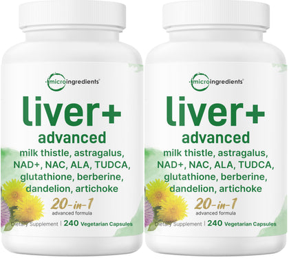 Complément Alimentaire Avancé Foie Micro Ingredients 480 Capsules Végétales vue de face