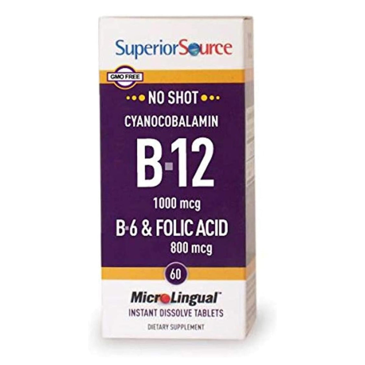 Complément Alimentaire B-12 1000 mcg de quality Source, boîte avant