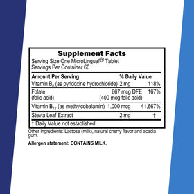 Complément Alimentaire B-12 Methylcobalamine 1000 mcg - Comprimés sublinguaux
