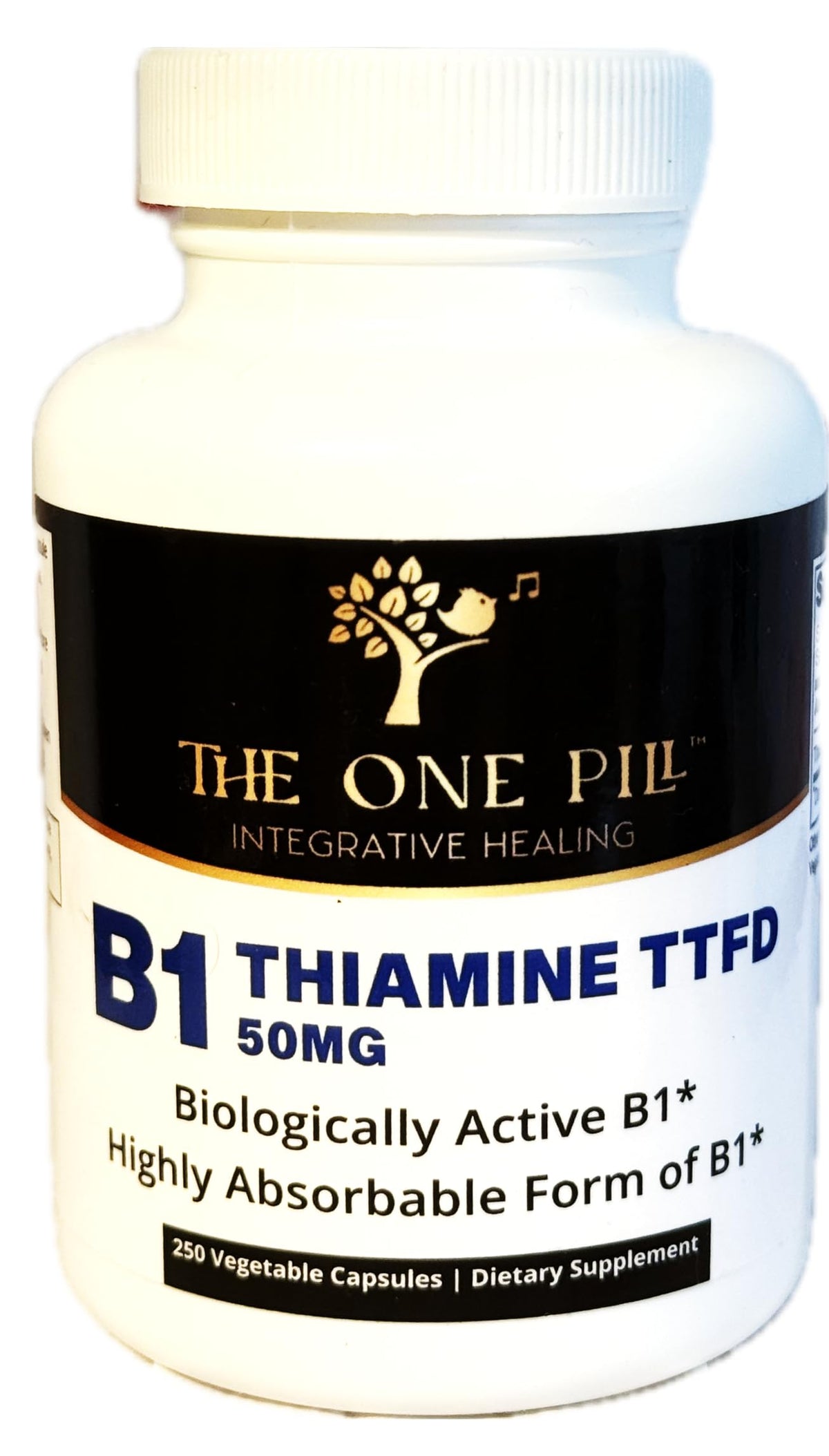 Complément Alimentaire B1 de The One Pill, 50mg, 250 capsules, vue de face