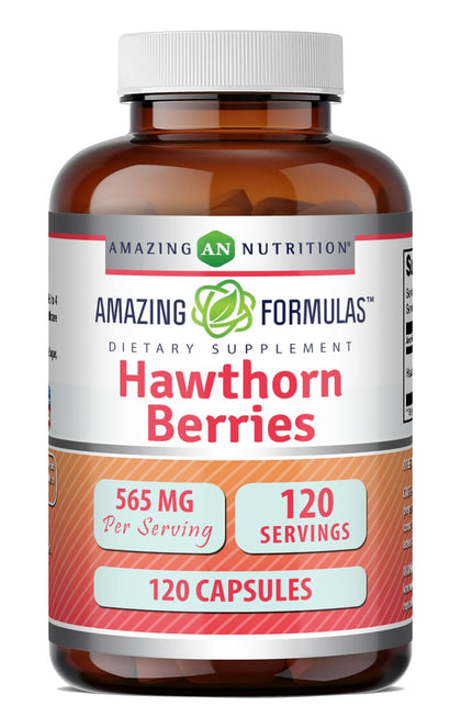 Complément alimentaire Baies de Hawthorn 565 mg, flacon de 120 capsules