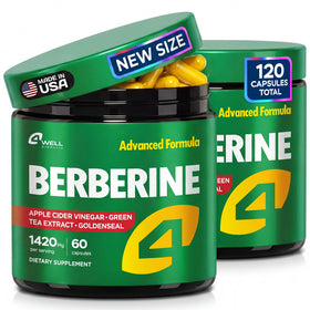 Complément alimentaire Berbérine 120 capsules de 4Well Products, vue avant