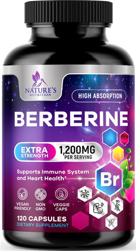 Complément alimentaire Berberine HCl 1200mg Nature's Nutrition, vue de face