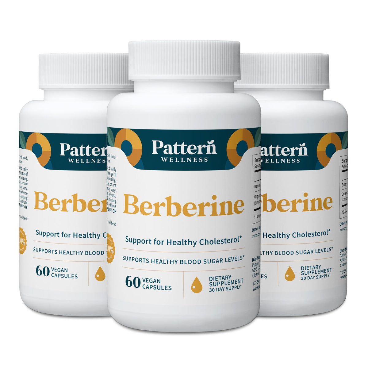 Complément alimentaire Berbérine Pattern Wellness 180 capsules vue de face