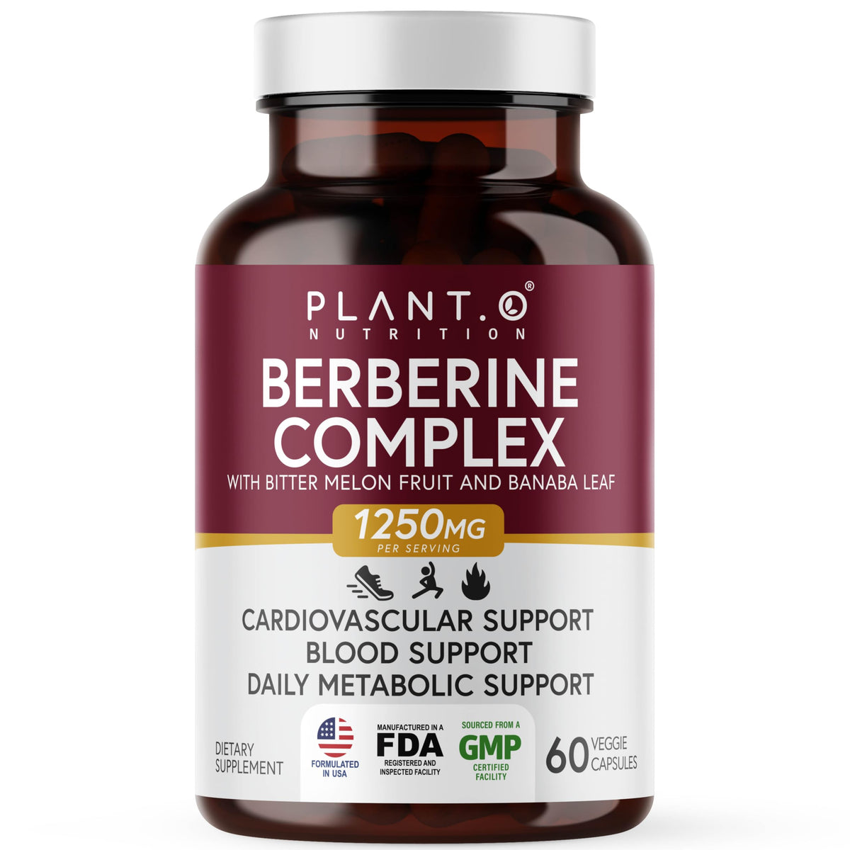Complément alimentaire Berbérine PLANT.O NUTRITION 60 capsules vue de face