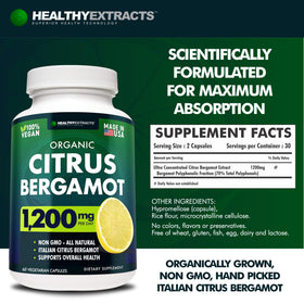 Complément alimentaire Bergamote Citrus Healthy Extracts sur un bureau