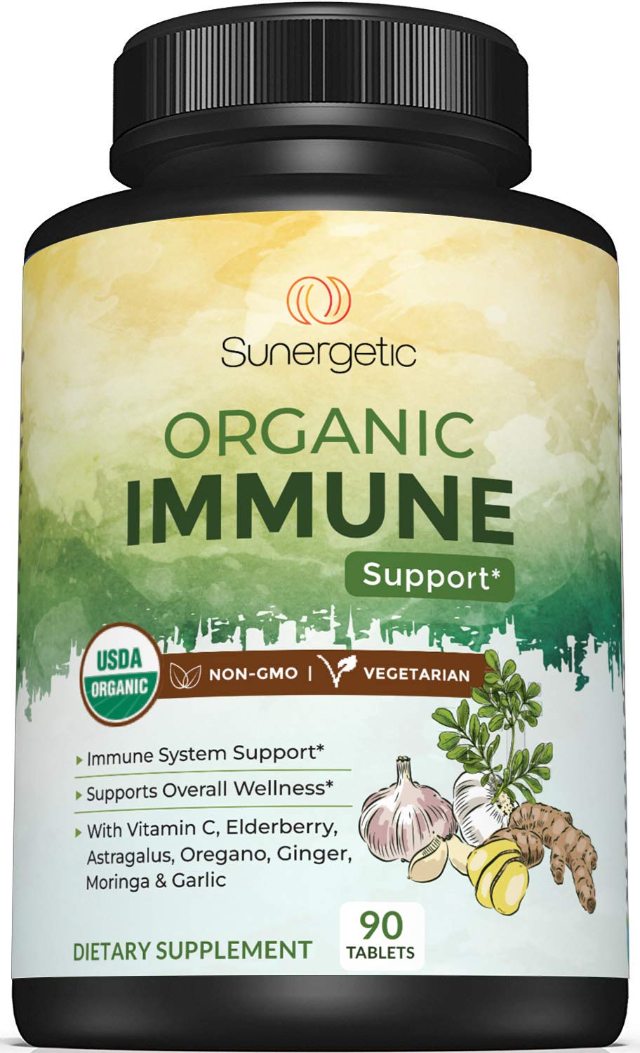 Complément alimentaire bio Sunergetic 90 comprimés, vue de face