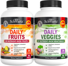 Complément alimentaire BioSchwartz de fruits et légumes 200g, devant de l'emballage