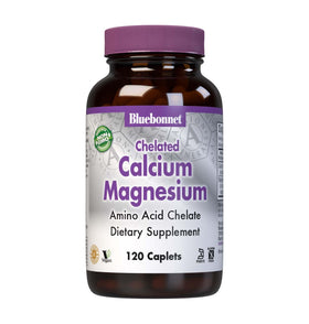 Complément alimentaire BlueBonnet Calcium Magnésium 500 mg - vue avant du flacon