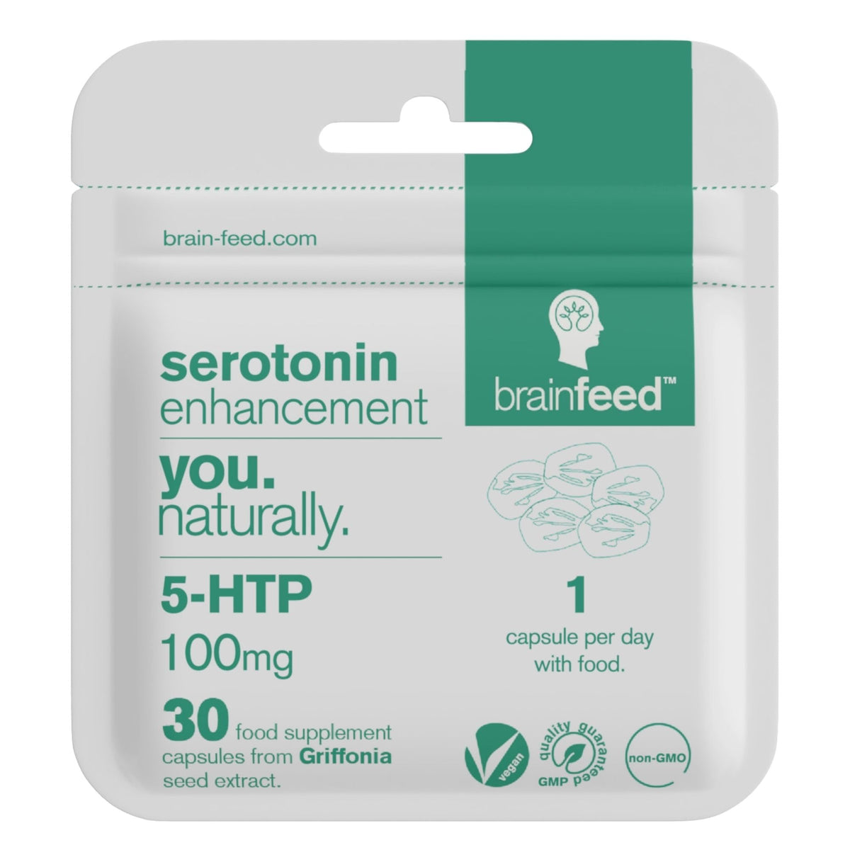Complément alimentaire brain feed 5-HTP 100mg - boîte de 30 tablettes