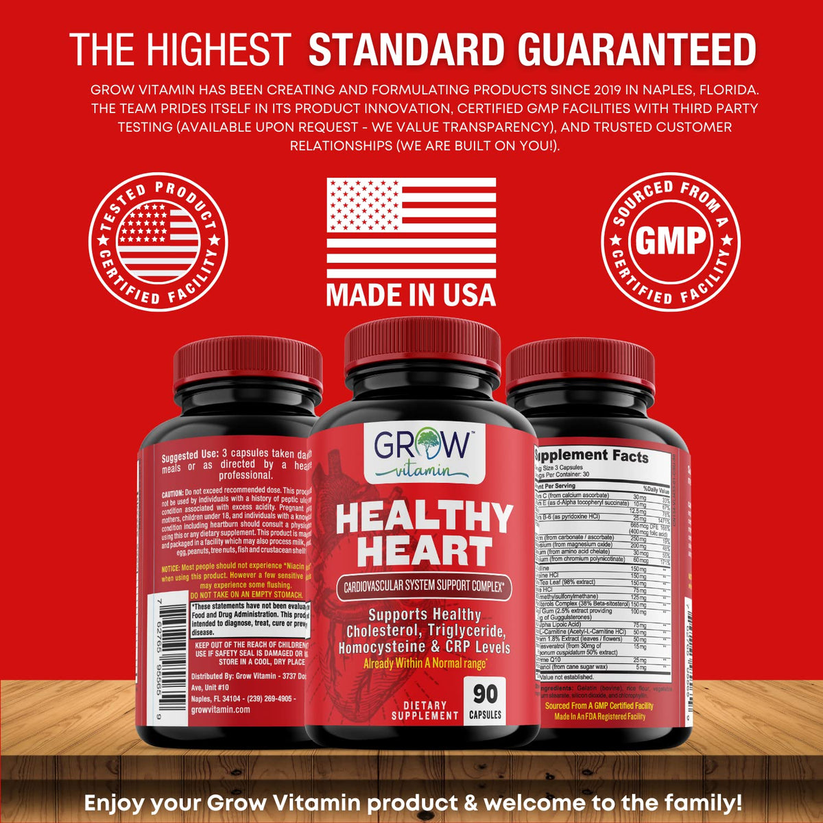 Complément alimentaire cœur grow vitamin 129g, mise en scène avec des herbes