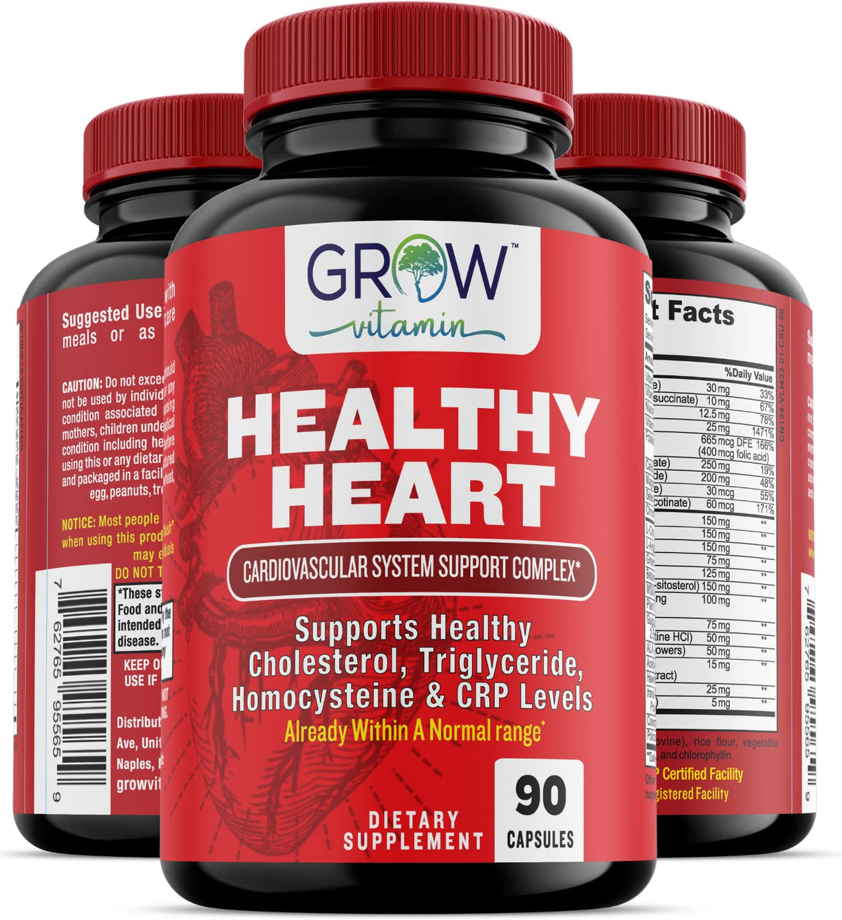 Complément alimentaire cœur grow vitamin 129g, vue de face