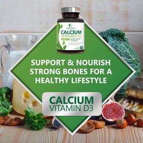 Complément alimentaire Calcium 1200 mg avec Vitamine D3, flacon ouvert