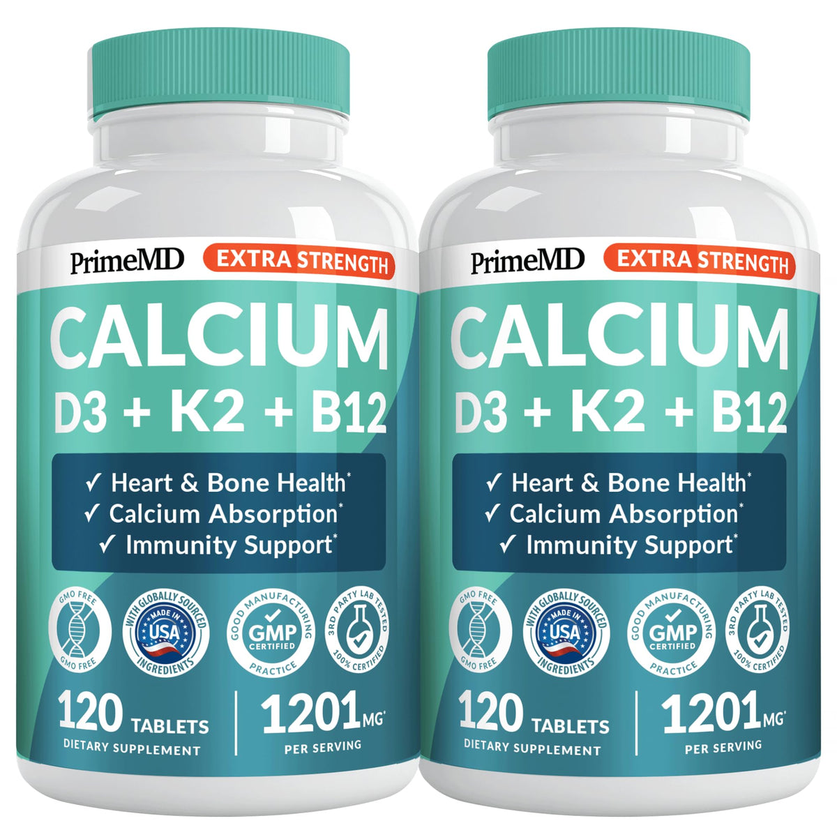 Complément alimentaire Calcium 1200 mg PrimeMD, emballage avant