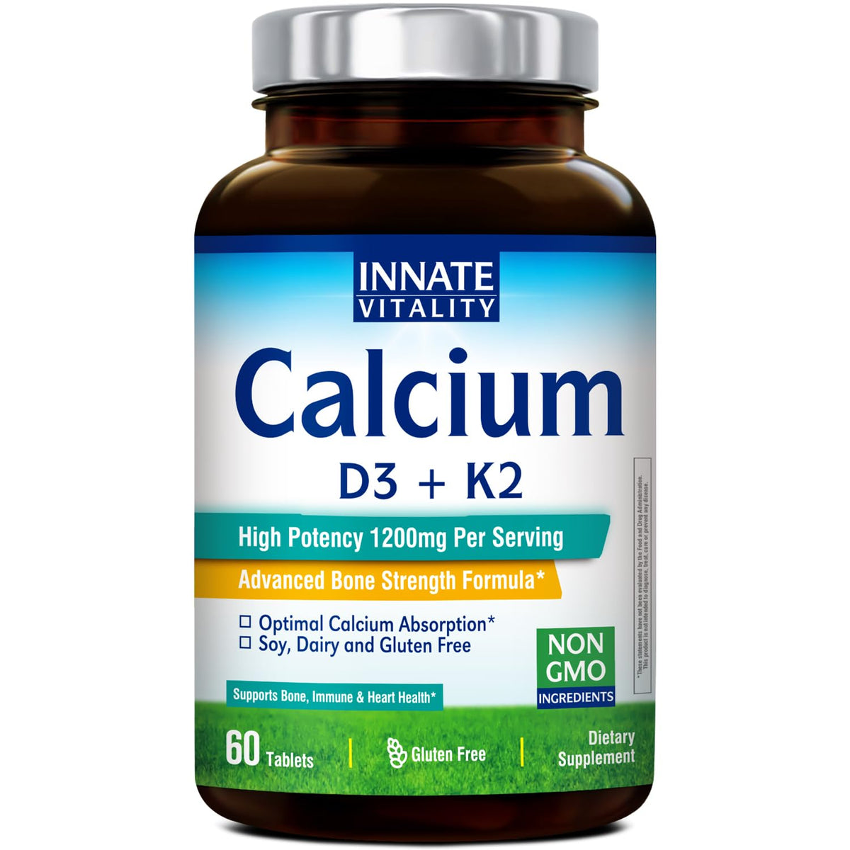 Complément alimentaire calcium Innate Vitality 1200 mg, 60 comprimés